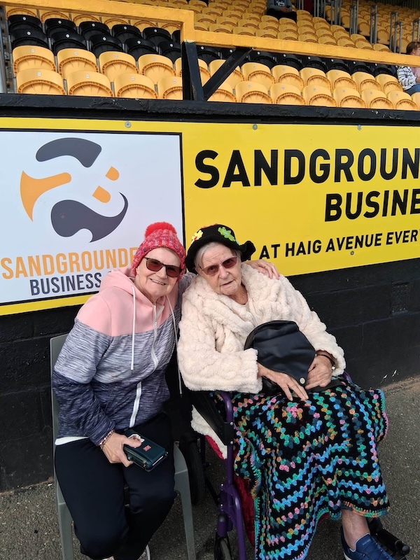 resident in wheelchair at Southport football club