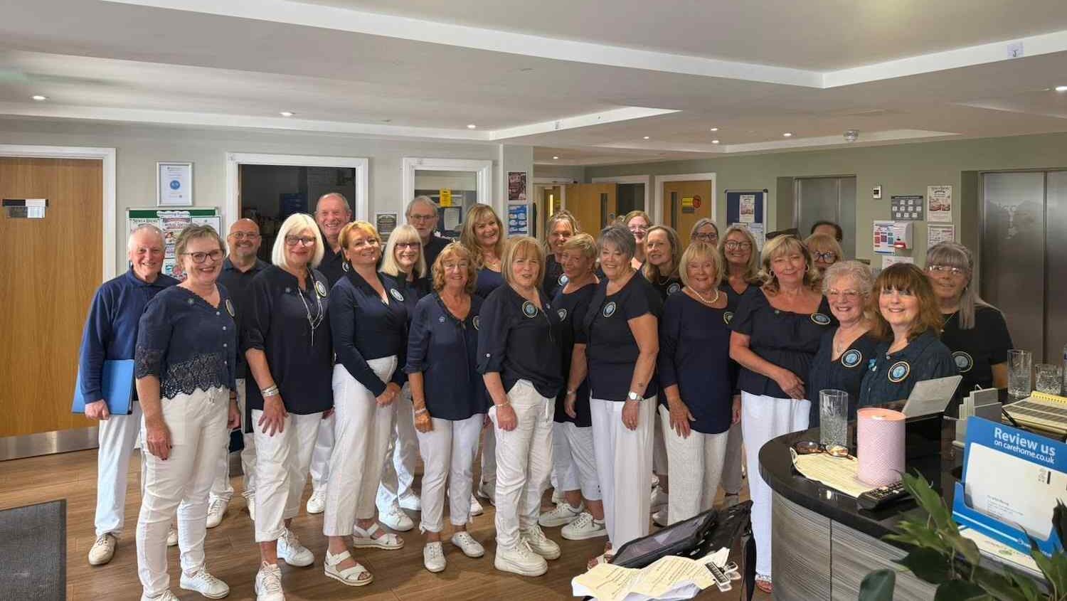 team photo in reception area